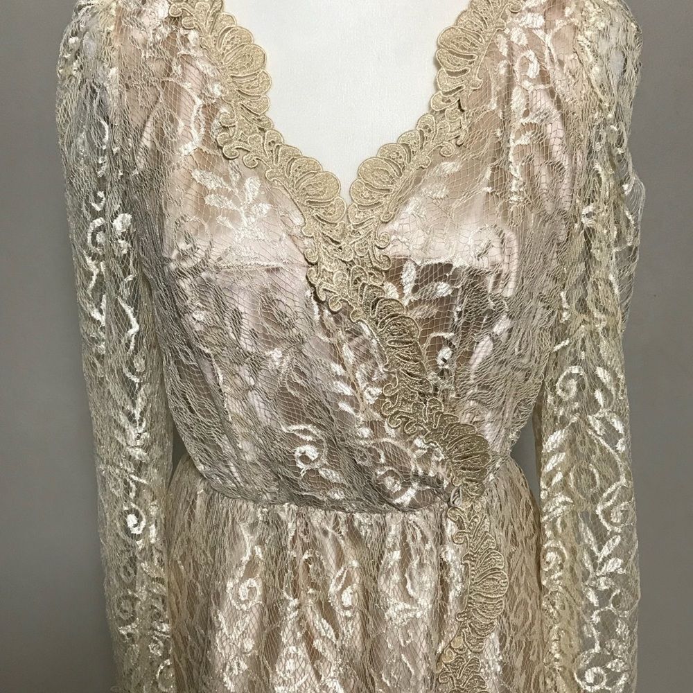 Alicia Maxi Lace Vintage Dress sz 16 - Picture 2 of 9